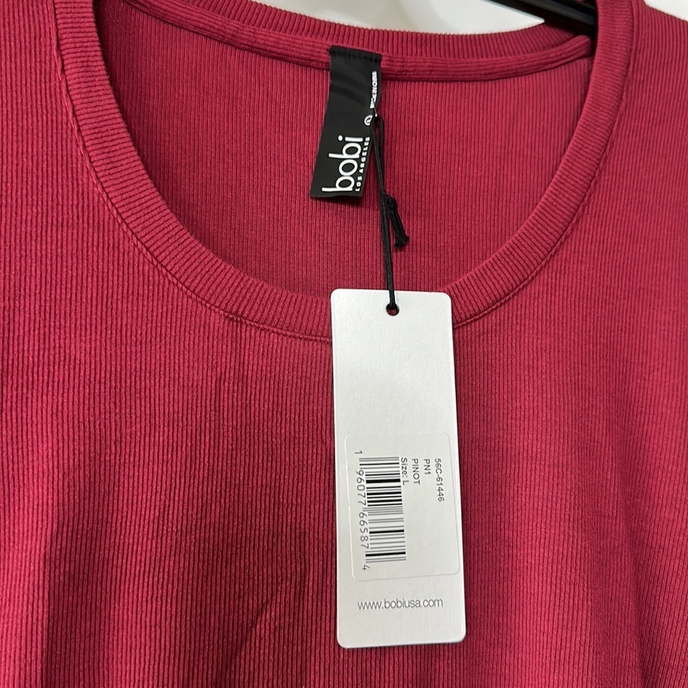 Bobi Los Angeles Burgundy‎ “Pinot” Maxi Dress w/ Side Ruching. Size Large. - Picture 3 of 7
